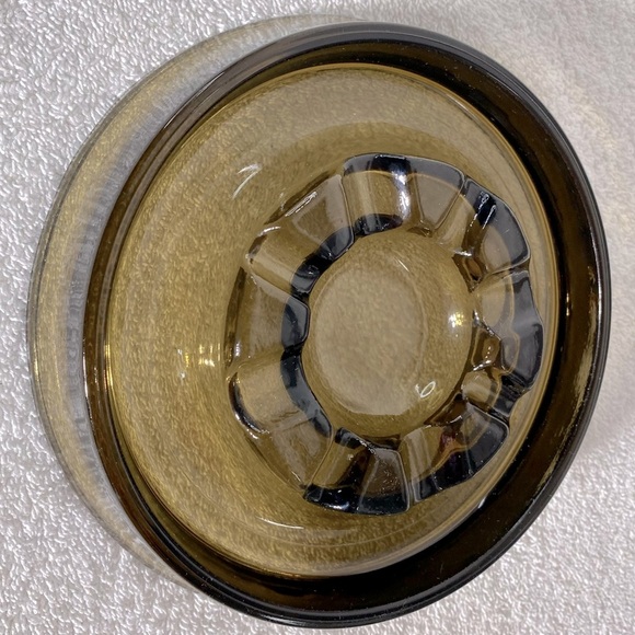 Vintage MCM Smoky Glass Ashtray Trinket Dish Glass Decor - Picture 10 of 14